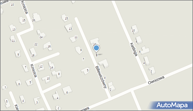 Gorzów Wielkopolski, Billewiczówny Oleńki, 8, mapa Gorzów Wielkopolski
