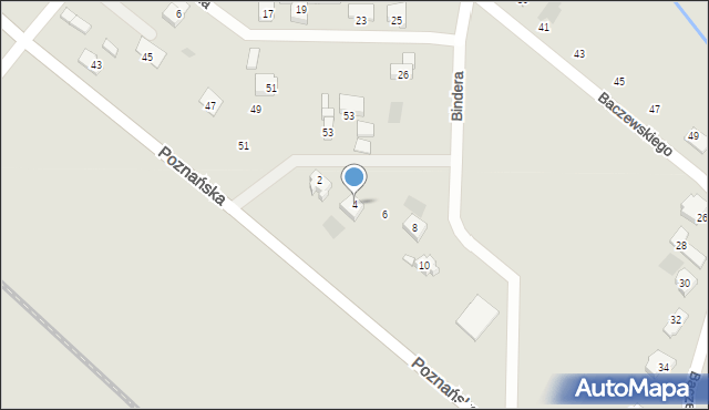 Gorzów Wielkopolski, Bindera Leona, ks., 4, mapa Gorzów Wielkopolski