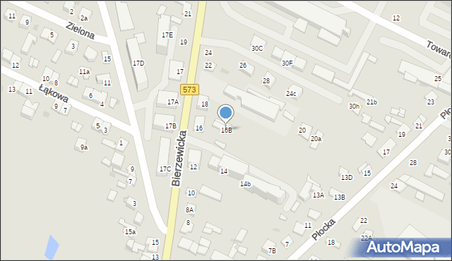 Gostynin, Bierzewicka, 16B, mapa Gostynin