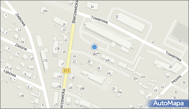 Gostynin, Bierzewicka, 30C, mapa Gostynin