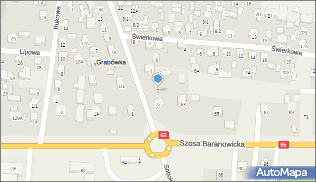 Grabówka, Białostocka, 2, mapa Grabówka