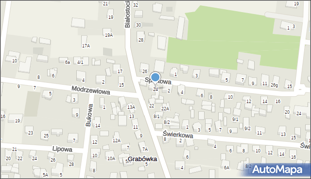 Grabówka, Białostocka, 24, mapa Grabówka