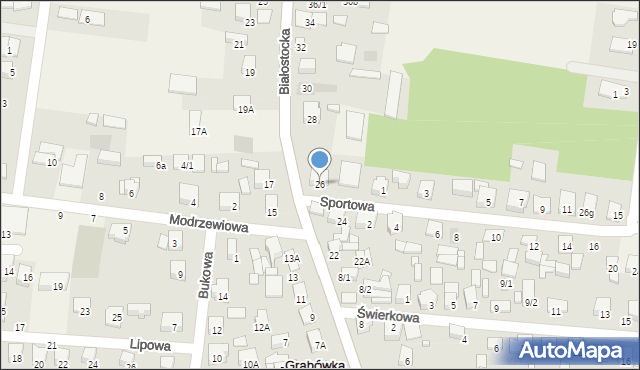 Grabówka, Białostocka, 26, mapa Grabówka