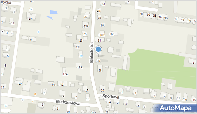 Grabówka, Białostocka, 30A, mapa Grabówka