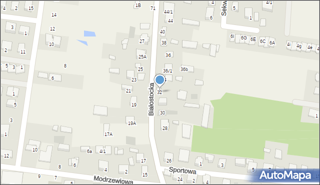 Grabówka, Białostocka, 32, mapa Grabówka