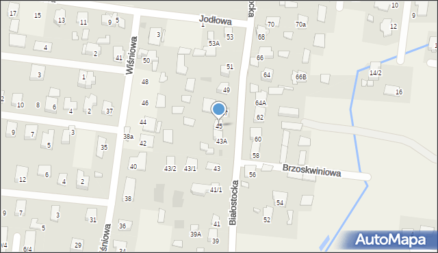 Grabówka, Białostocka, 45, mapa Grabówka
