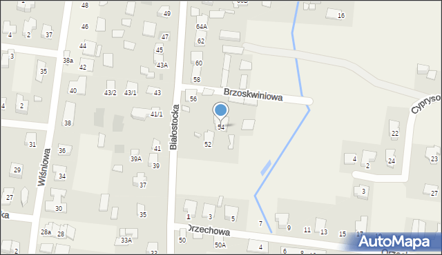 Grabówka, Białostocka, 54, mapa Grabówka