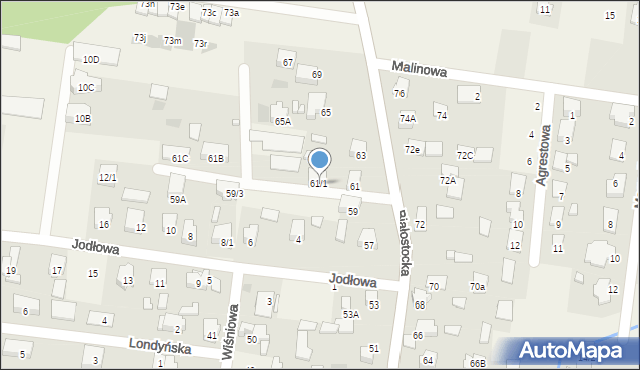 Grabówka, Białostocka, 61/1, mapa Grabówka