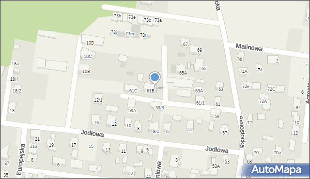 Grabówka, Białostocka, 61a, mapa Grabówka