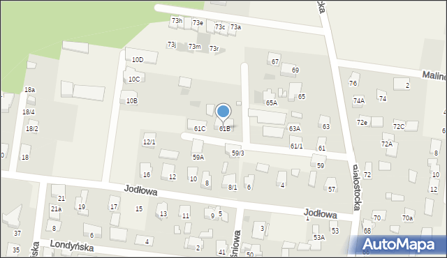 Grabówka, Białostocka, 61B, mapa Grabówka