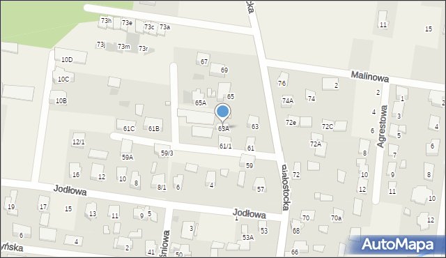 Grabówka, Białostocka, 63A, mapa Grabówka