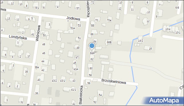 Grabówka, Białostocka, 64A, mapa Grabówka