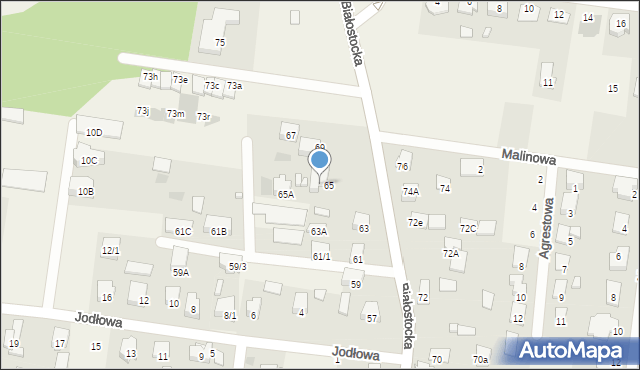 Grabówka, Białostocka, 67A, mapa Grabówka