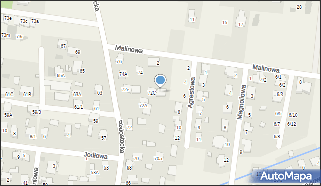 Grabówka, Białostocka, 72D, mapa Grabówka