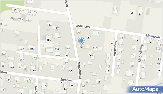 Grabówka, Białostocka, 72e, mapa Grabówka