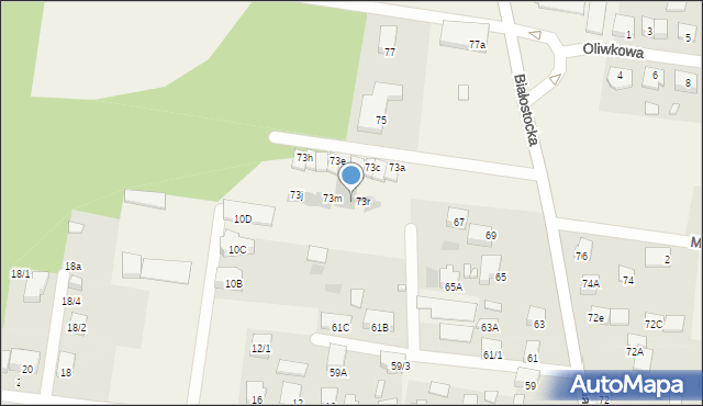 Grabówka, Białostocka, 73p, mapa Grabówka