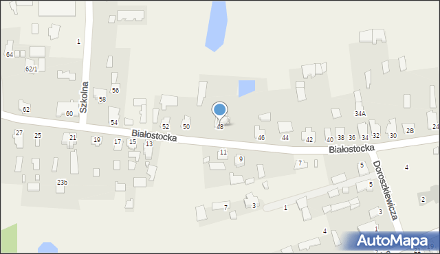 Gródek, Białostocka, 48, mapa Gródek