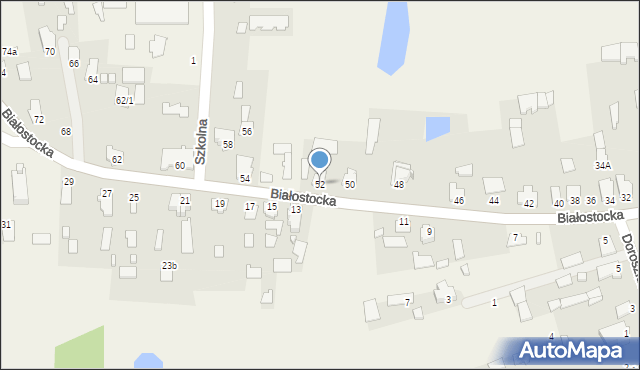 Gródek, Białostocka, 52, mapa Gródek