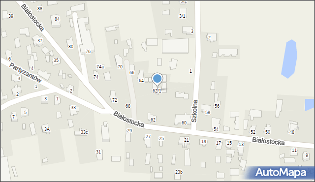 Gródek, Białostocka, 62/1, mapa Gródek