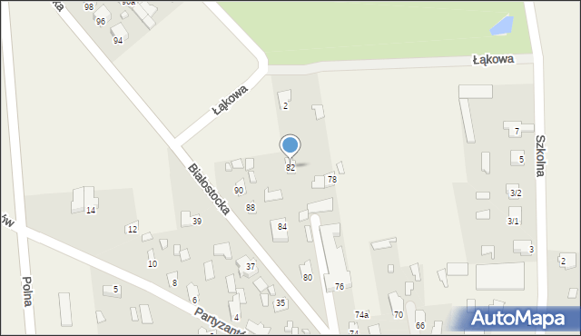 Gródek, Białostocka, 82, mapa Gródek