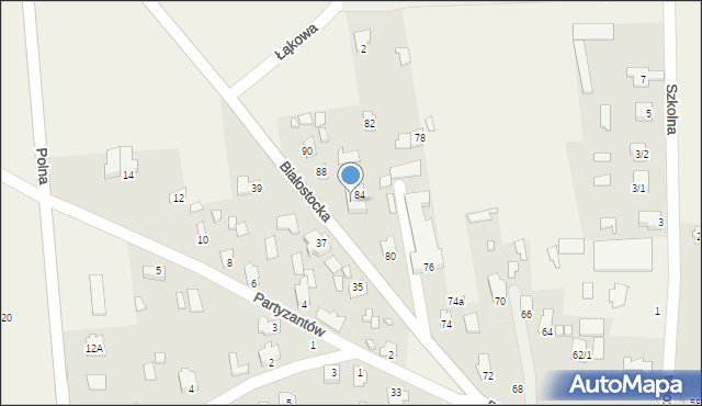 Gródek, Białostocka, 86, mapa Gródek