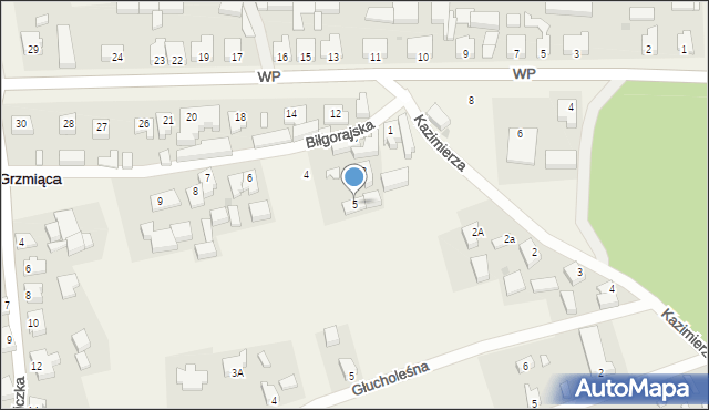 Grzmiąca, Biłgorajska, 5, mapa Grzmiąca