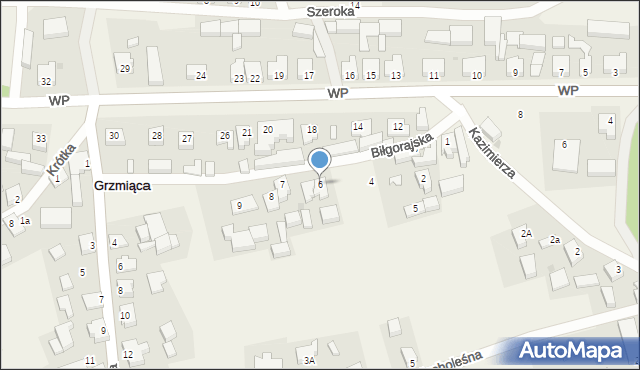 Grzmiąca, Biłgorajska, 6, mapa Grzmiąca