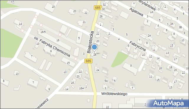 Hajnówka, Białostocka, 16, mapa Hajnówka