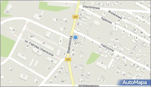 Hajnówka, Białostocka, 20, mapa Hajnówka