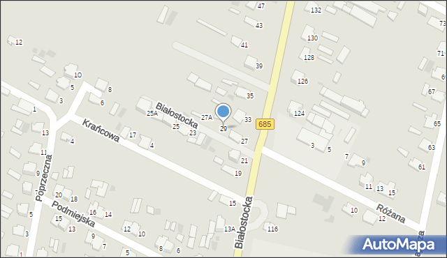 Hajnówka, Białostocka, 29, mapa Hajnówka