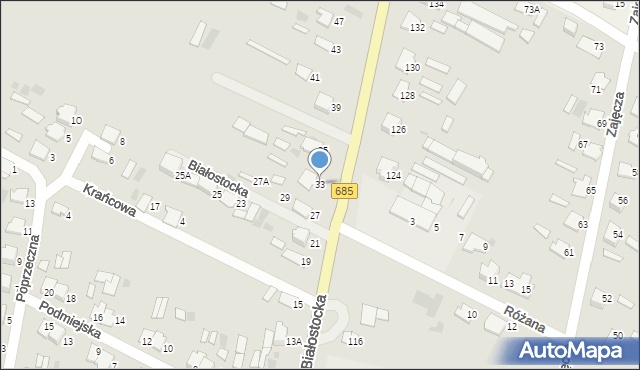 Hajnówka, Białostocka, 33, mapa Hajnówka