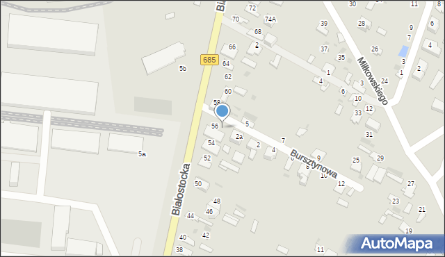 Hajnówka, Białostocka, 540, mapa Hajnówka