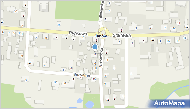 Janów, Białostocka, 4, mapa Janów