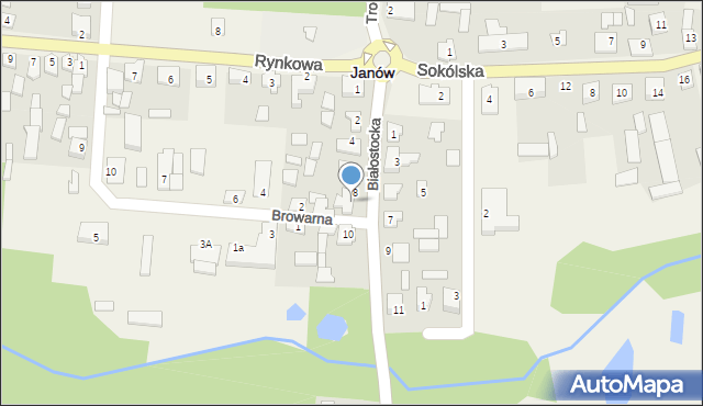 Janów, Białostocka, 8a, mapa Janów