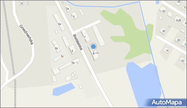 Janowiec Wielkopolski, Bielawska, 9, mapa Janowiec Wielkopolski