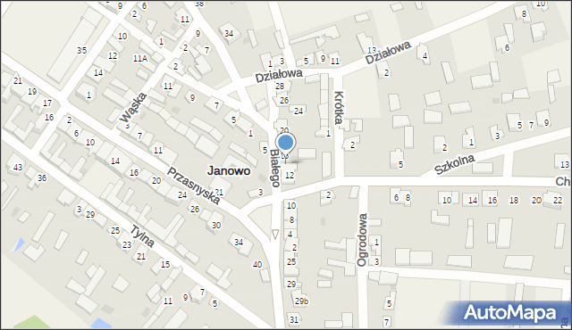Janowo, Białego Władysława, ks., 14, mapa Janowo