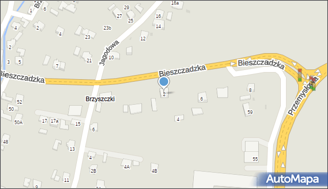 Jasło, Bieszczadzka, 2, mapa Jasła