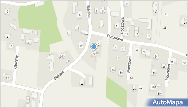 Jawiszowice, Bielska, 9, mapa Jawiszowice