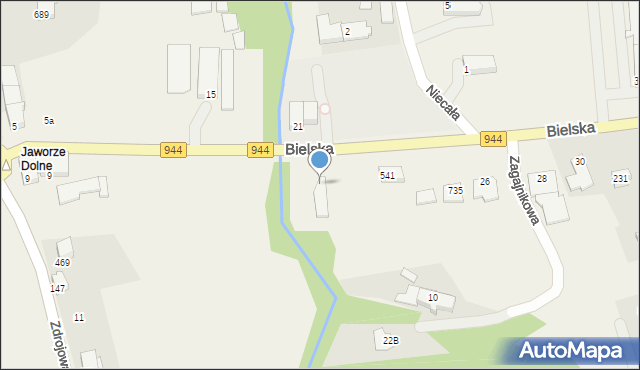 Jaworze, Bielska, 18, mapa Jaworze