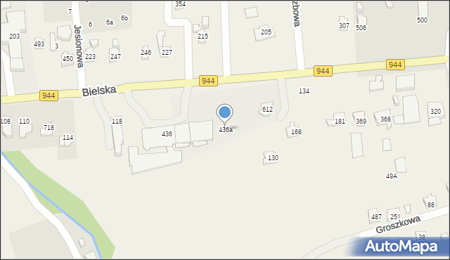 Jaworze, Bielska, 436a, mapa Jaworze