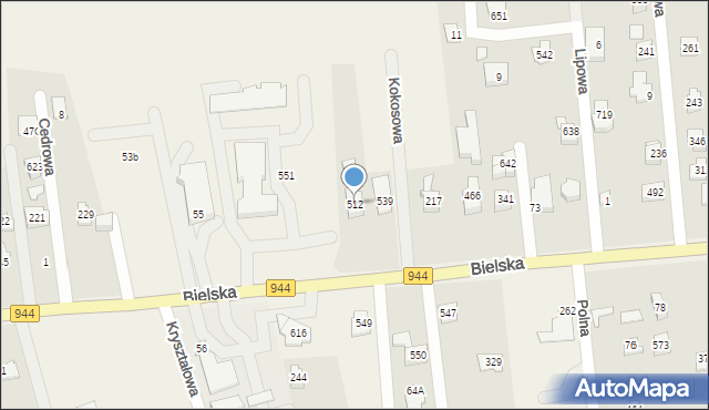 Jaworze, Bielska, 512, mapa Jaworze