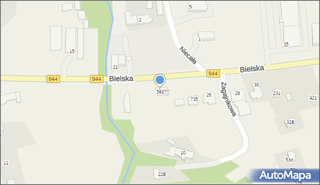 Jaworze, Bielska, 541, mapa Jaworze