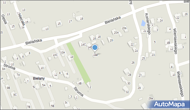 Jaworzno, Bielańska, 14e, mapa Jaworzno