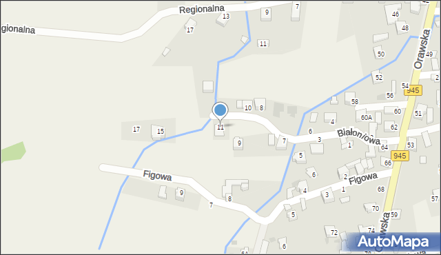 Jeleśnia, Białoniowa, 11, mapa Jeleśnia