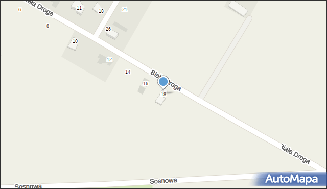 Kalinówka, Biała Droga, 18, mapa Kalinówka
