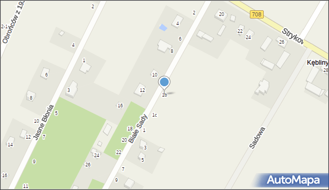 Kębliny, Białe Sady, 1b, mapa Kębliny