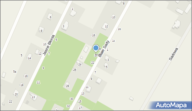 Kębliny, Białe Sady, 20, mapa Kębliny