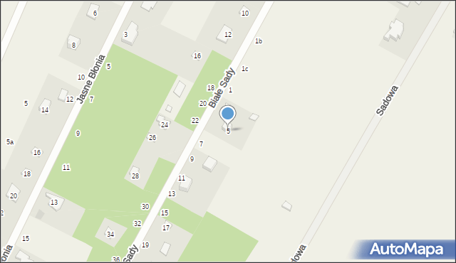 Kębliny, Białe Sady, 5, mapa Kębliny