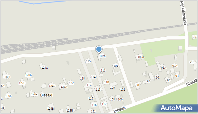 Kielce, Biesak, 111a, mapa Kielc