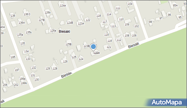 Kielce, Biesak, 123, mapa Kielc